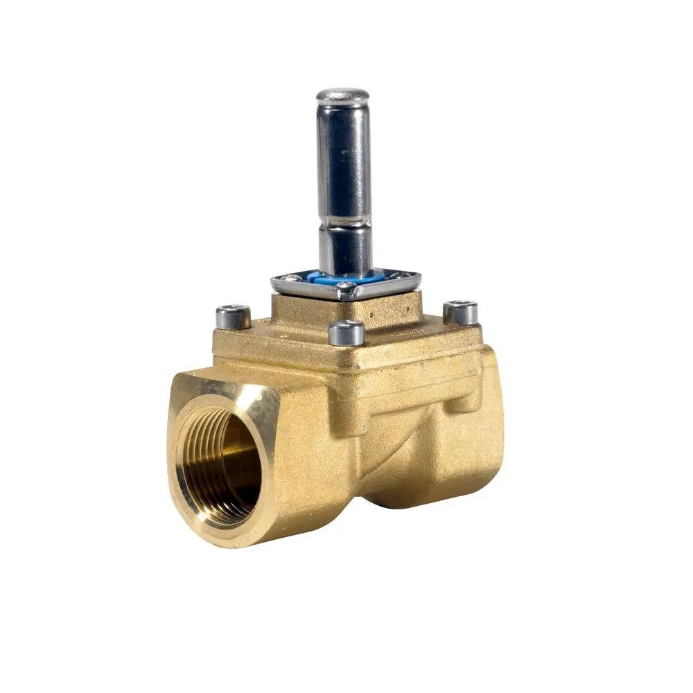 Magnetventil aus Messing mit einem zentralen Betätigungshebel und Gewindeanschluss. Hersteller Danfoss. Geeignet für verschiedene Anwendungen in hydraulischen Systemen.